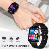 EIGIIS Smart Watch for Men Women, 1.69" HD Bluetooth Phone Watch(Make/Answer Call) for iPhone Android IP67 Waterproof Fitness Watch with Heart Rate Sleep Monitor Activity Tracker with Pedometer